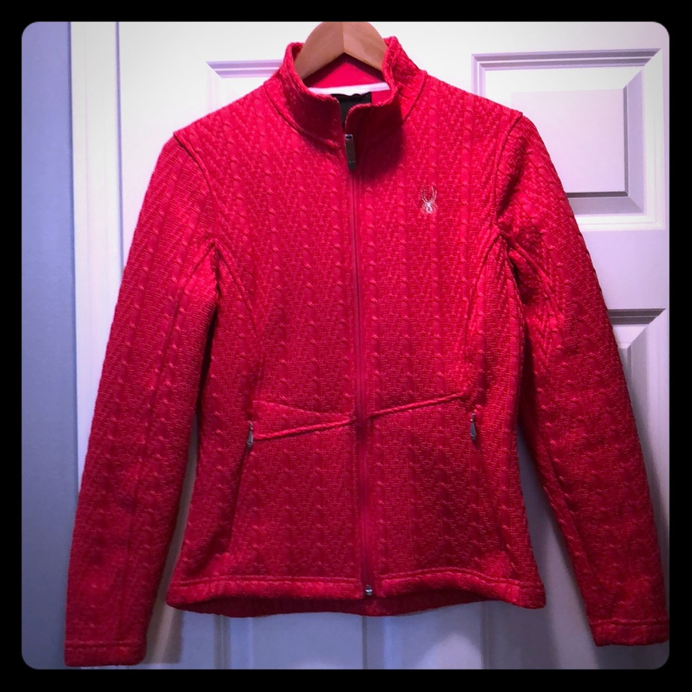 Pink cableknit Spyder jacket